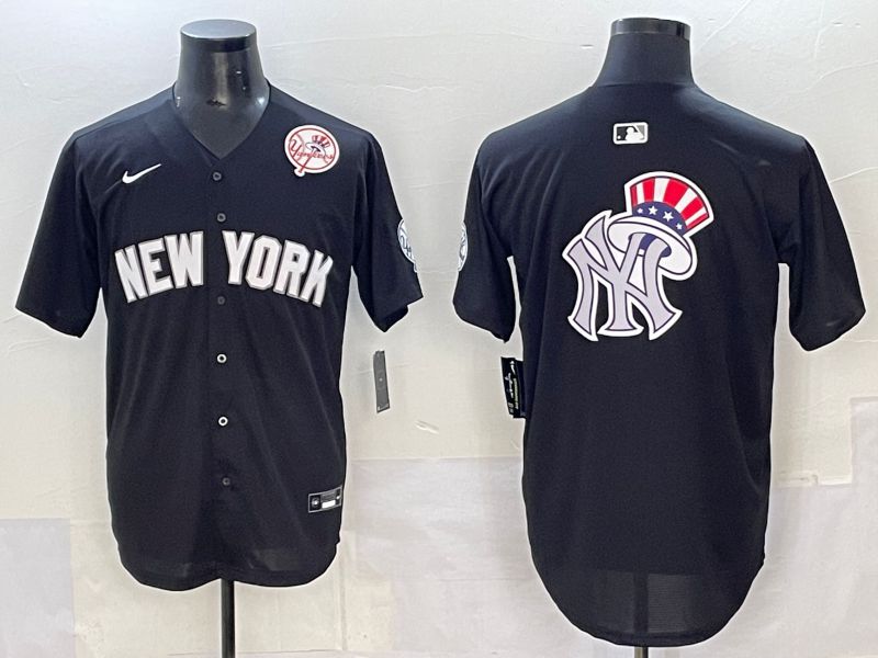 Men 2025 New York Yankees Blank Black Nike MLB Jersey style 0017